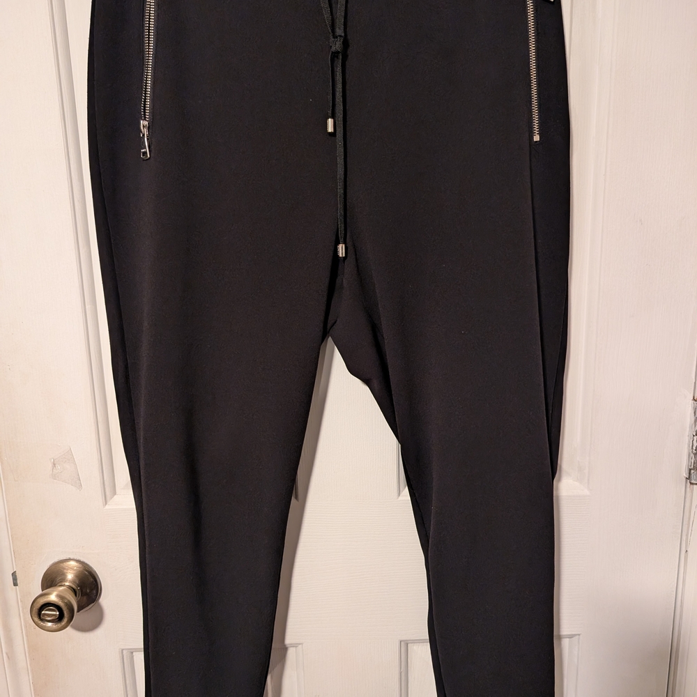 DKNY Black Joggers with Zipper Accents Size Small